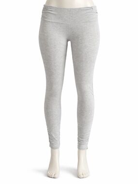 Haven Petite Large Gray Leggings Soft Stretch Ruched Ankle Lounge